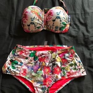 Floral high waist bathing suit
